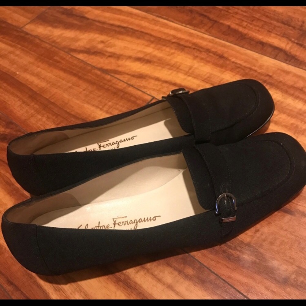 Black Salvatore Ferragamo flats